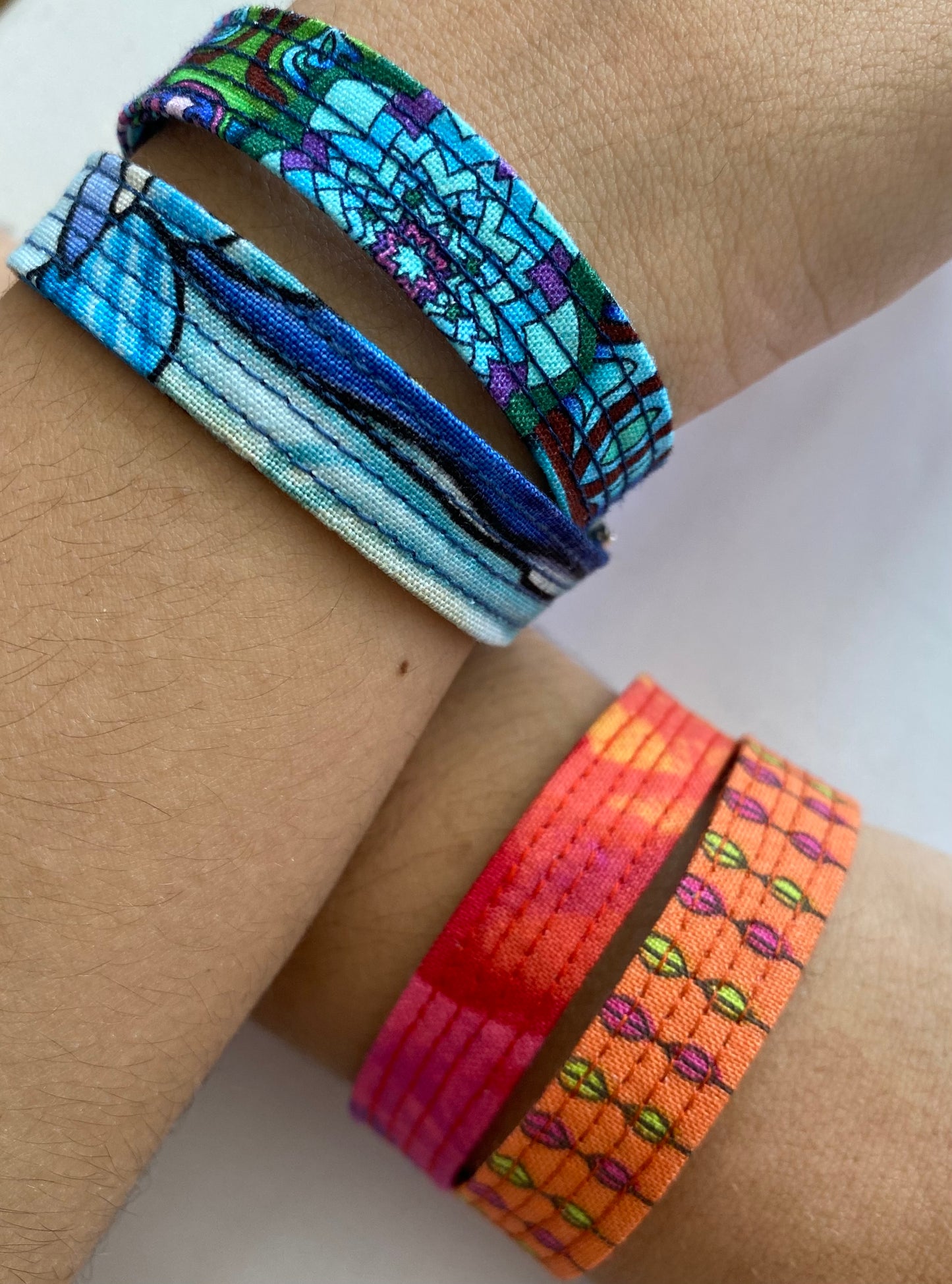 Rainbow Swirl fabric Bracelet