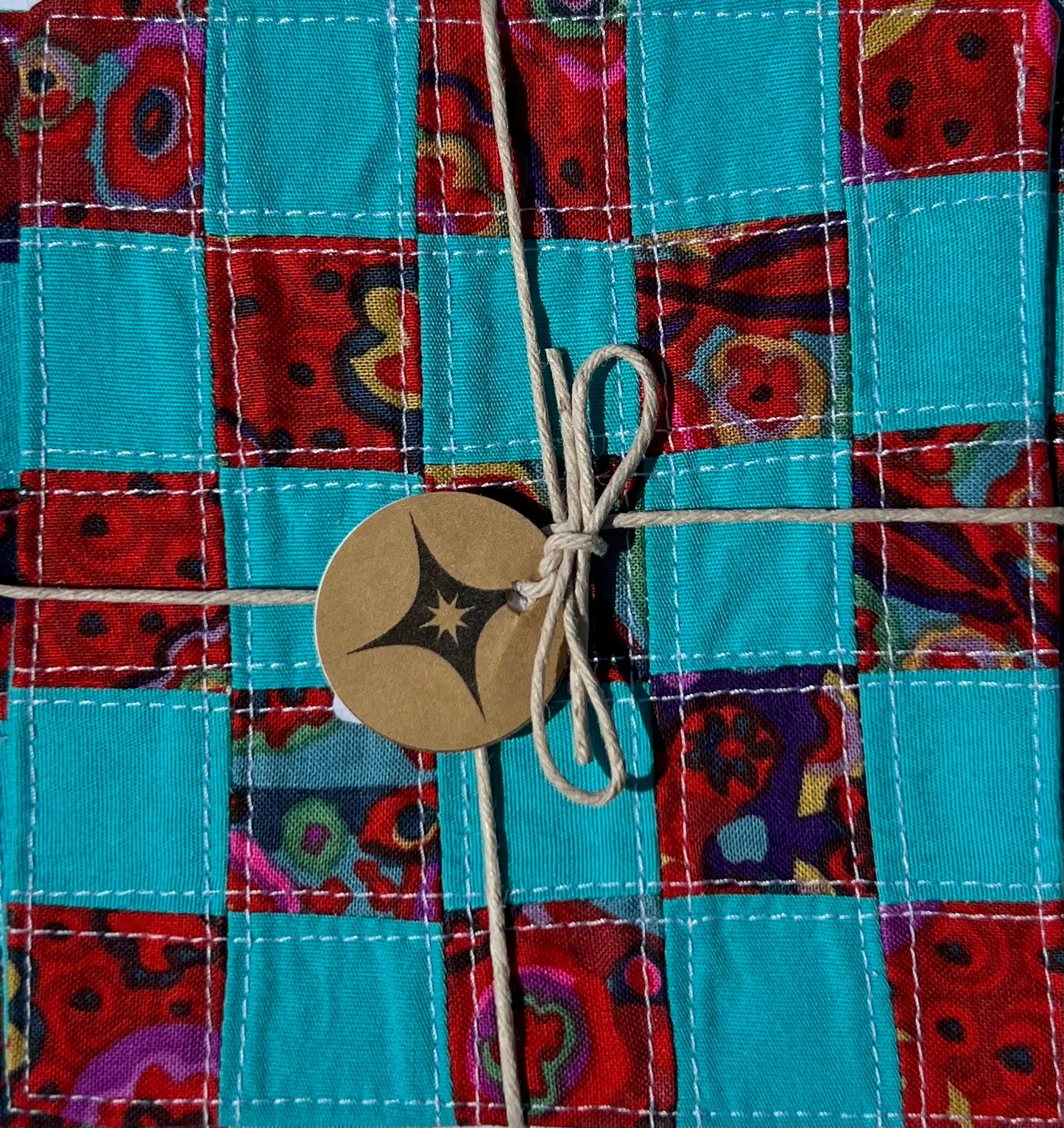 Teal & Red Coaster Set