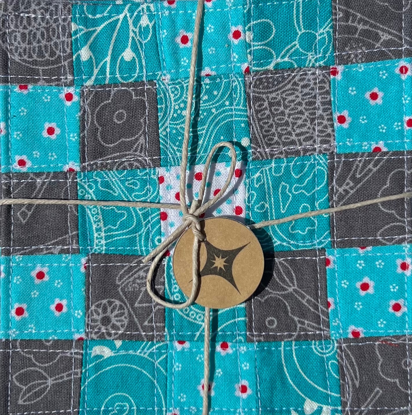 Charcoal & Turquoise Coaster Set