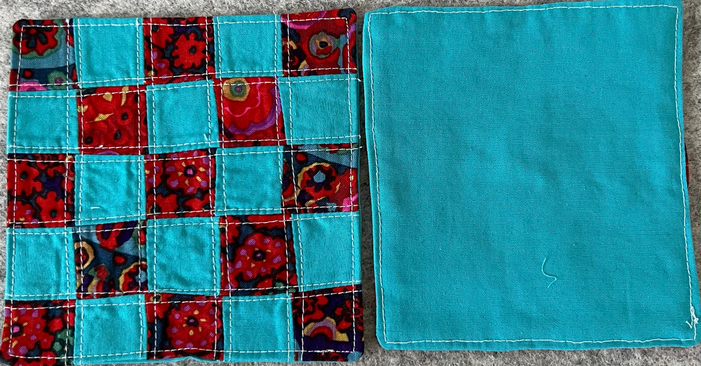 Teal & Red Coaster Set