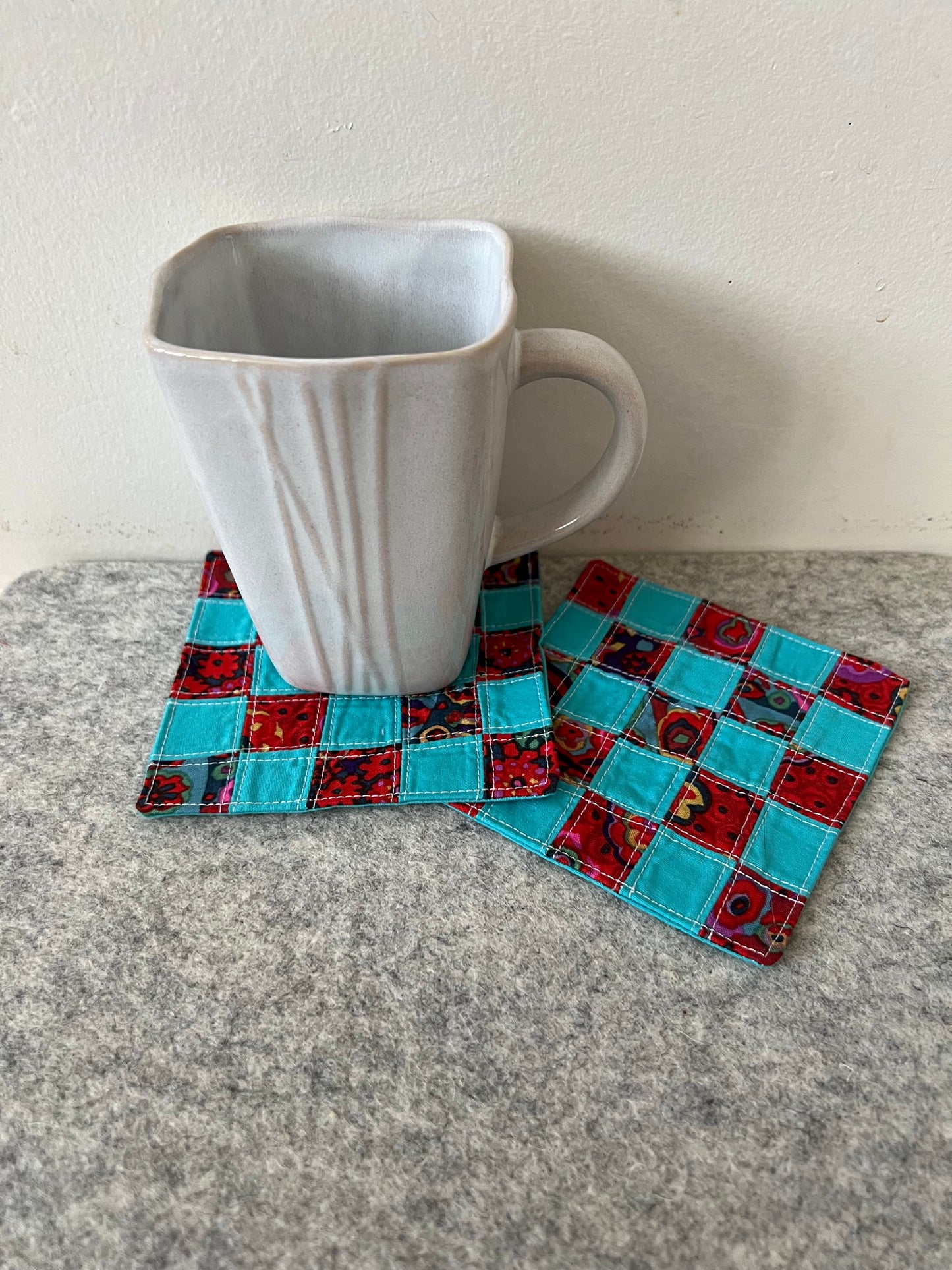 Teal & Red Coaster Set