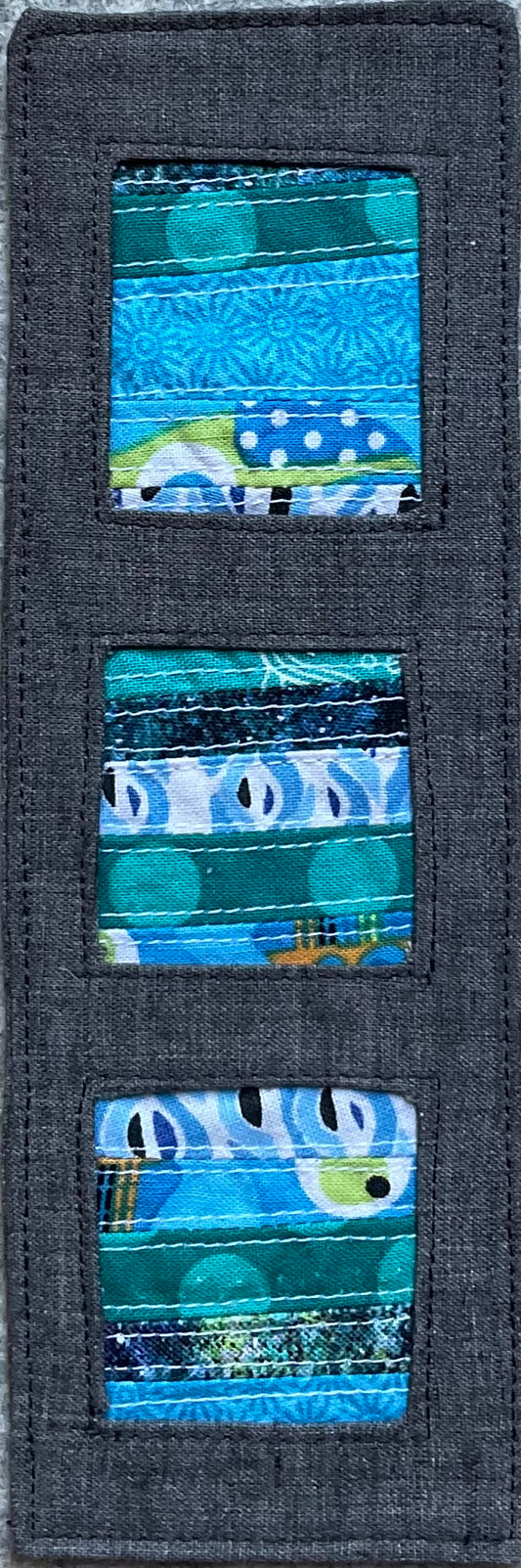 Green Striped Fabric Bookmark